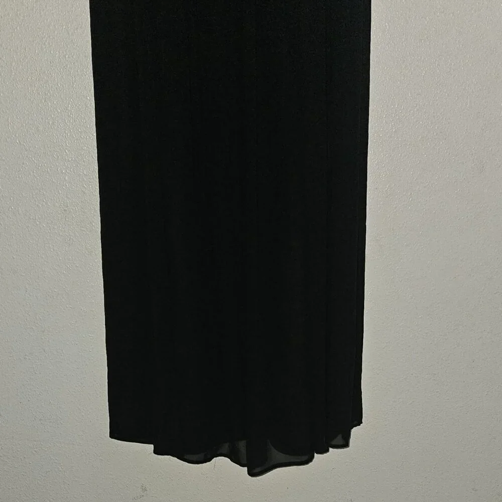 Lulus Solid Black Maxi Skirt Long Sheer Layer Slit Lined Women's XS